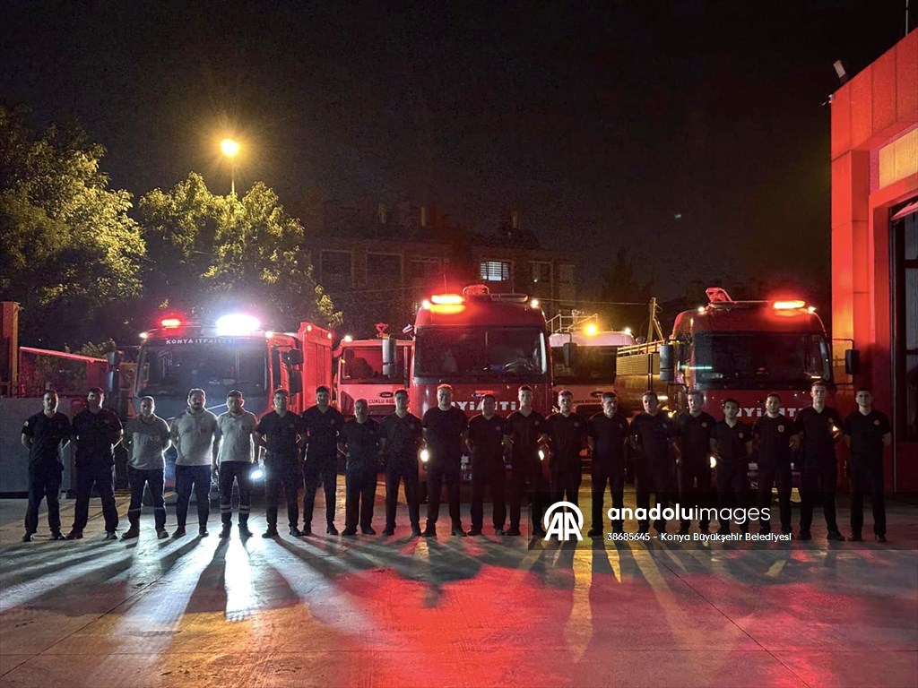 Bursa'da çıkan orman yangınlarına müdahale için Konya'dan destek ekip gönderildi