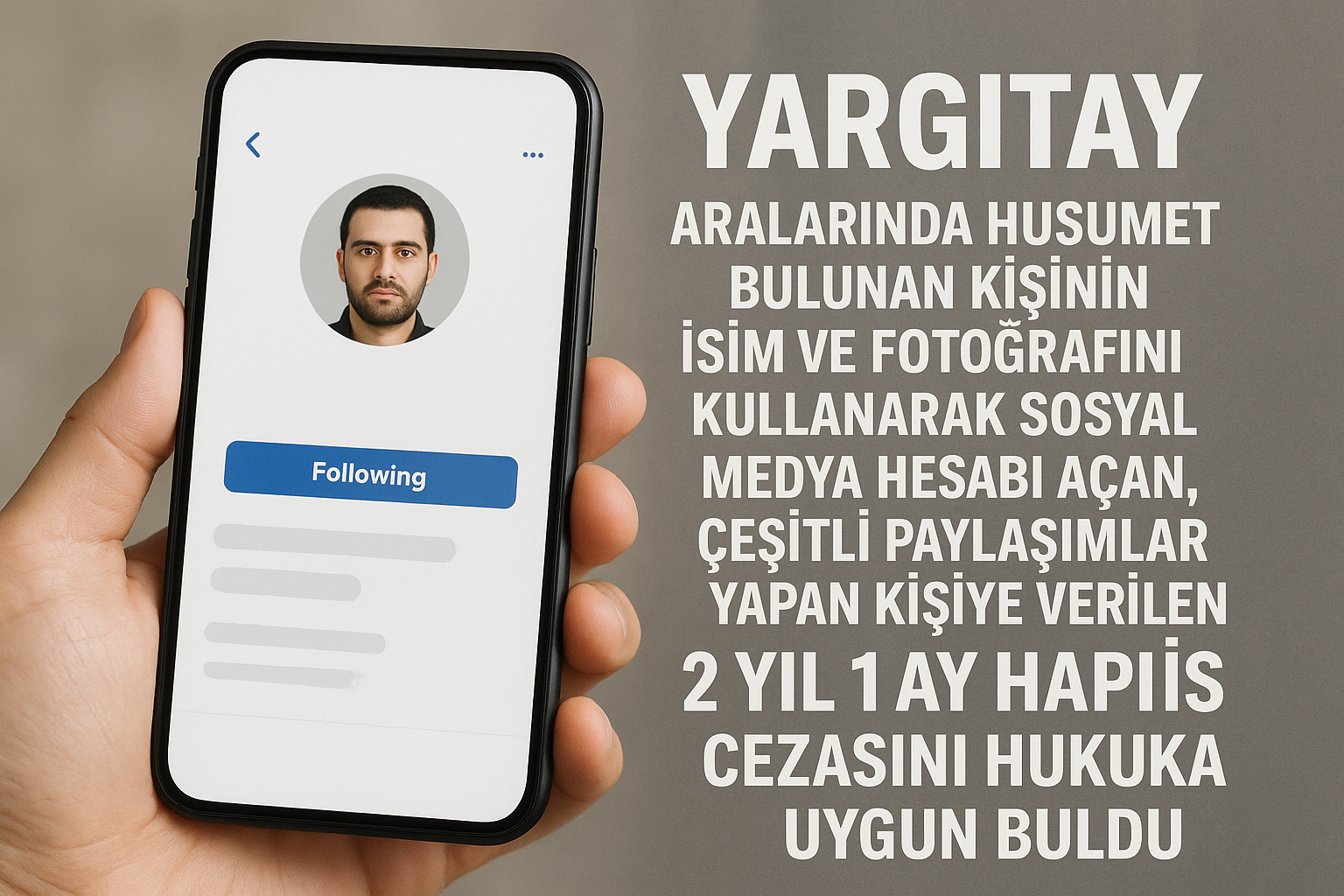 Yargıtay, Başkasının İsmi ve Fotoğrafıyla Açılan Sahte Sosyal Medya Hesabına Hapis Cezasını Onadı