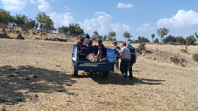 Siirt’te ağaçtan düşen çiftçi patpatla ambulansa taşındı