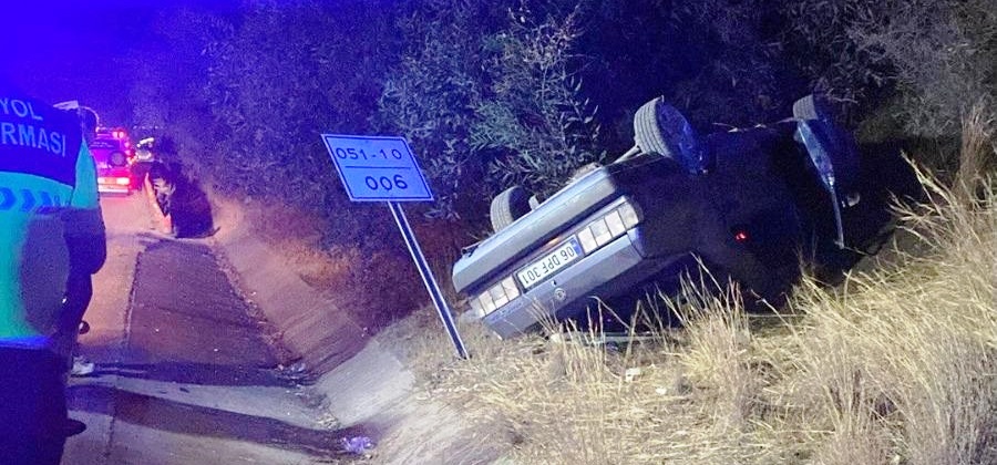 Tarsus'ta otomobil takla attı; 1 ölü, 3 ağır yaralı