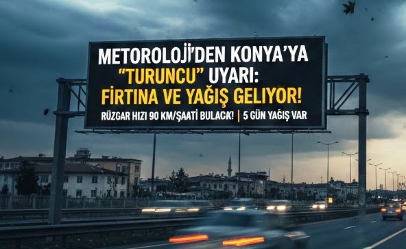 METEOROLOJİ’DEN KONYA’YA TURUNCU UYARI: FIRTINA VE YAĞIŞ GELİYOR!
