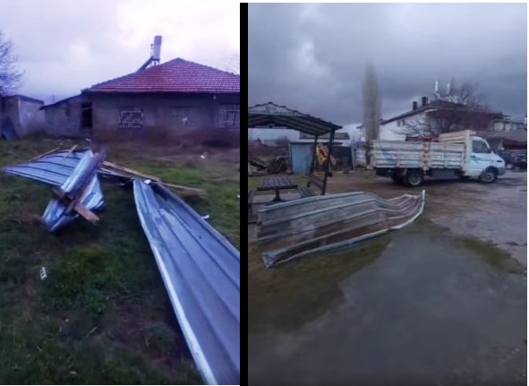 Şiddetli Rüzgar Seydişehir'de Ev Çatısını Uçurdu