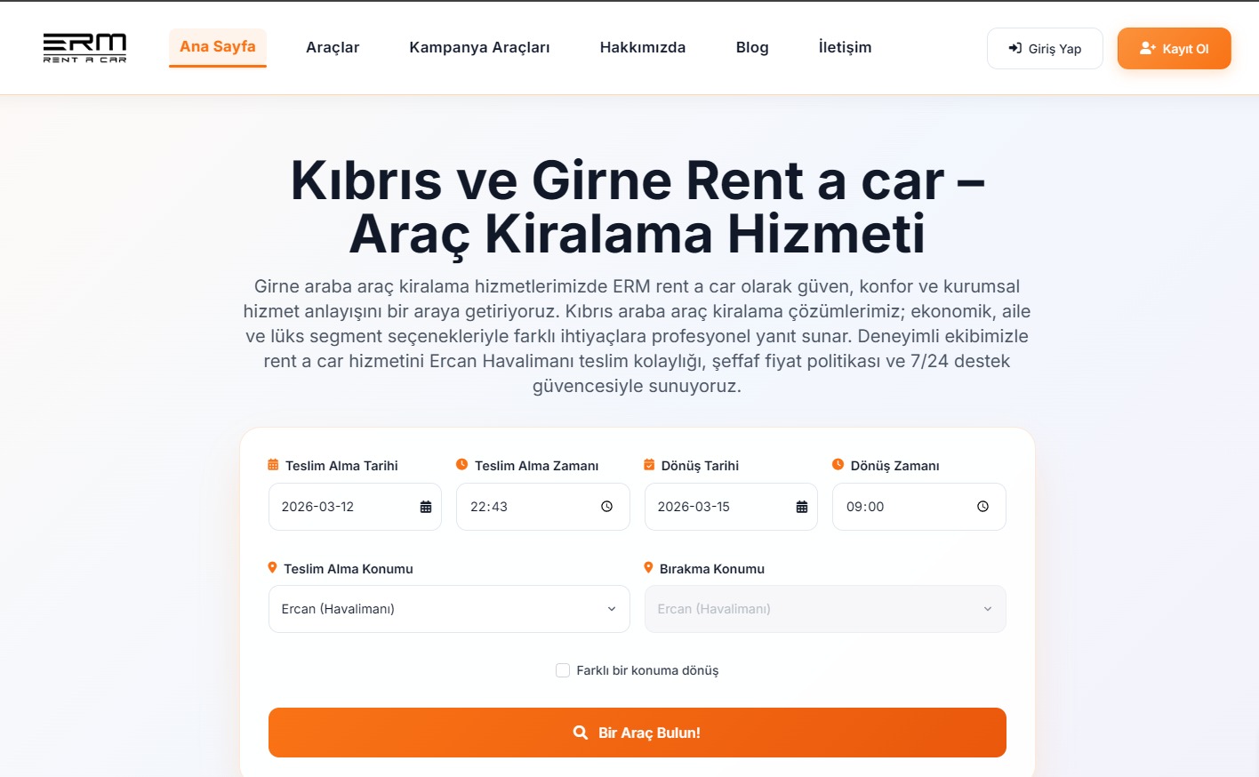 ERM Rent A Car ile Kıbrıs’ta Profesyonel Araç Kiralama Deneyimi