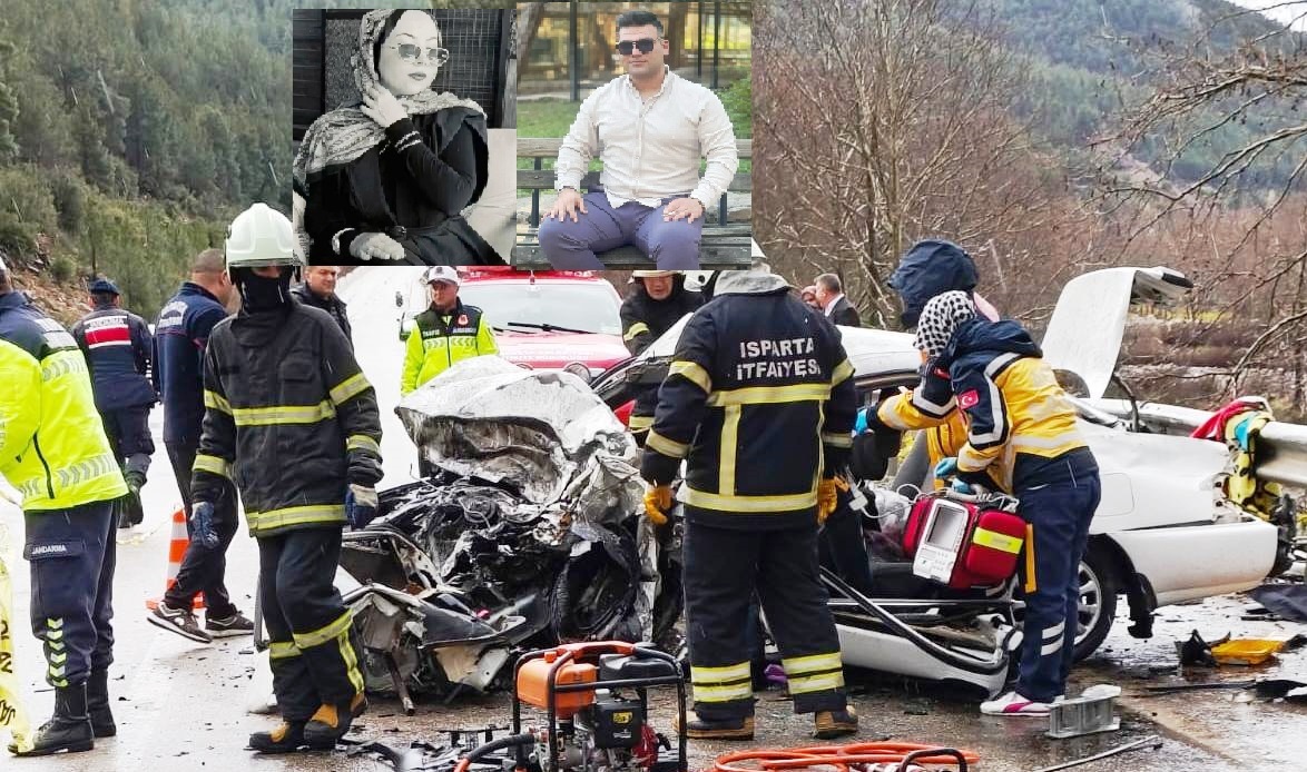 ISPARTADA Nişanlı çift kazada can verdi