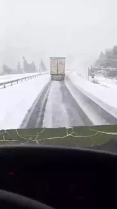 Antalya- Konya yolunda kar yağışı