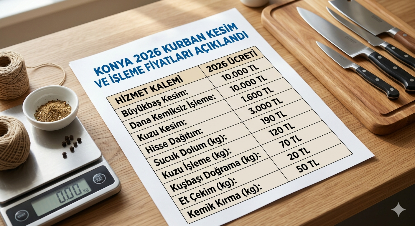 Konya’da 2026 Yılı Kurban Kesim ve İşleme Ücretleri Açıklandı