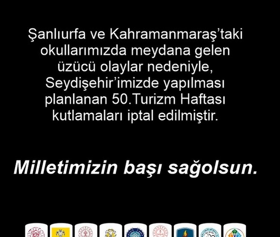 SEYDİŞEHİR’DE TURİZM HAFTASI KUTLAMALARINA İPTAL KARARI