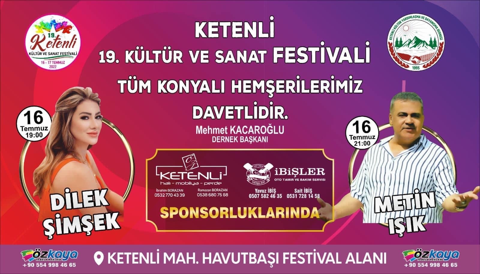 Ketenli Derneği Kültür ve Sanat Festivali  buğün Başlıyor