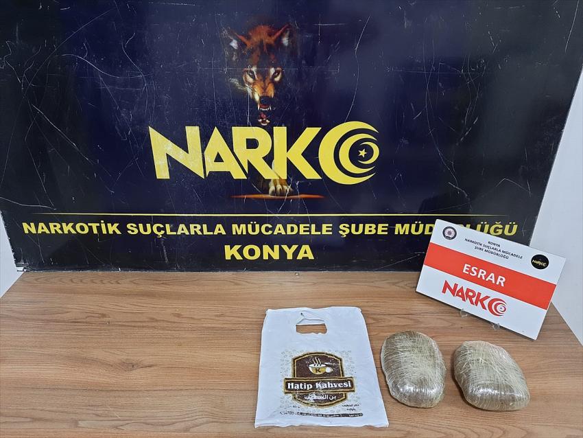 Konya'daki Operasyonda 4 kilo 714 gram esrar ele geçirildi