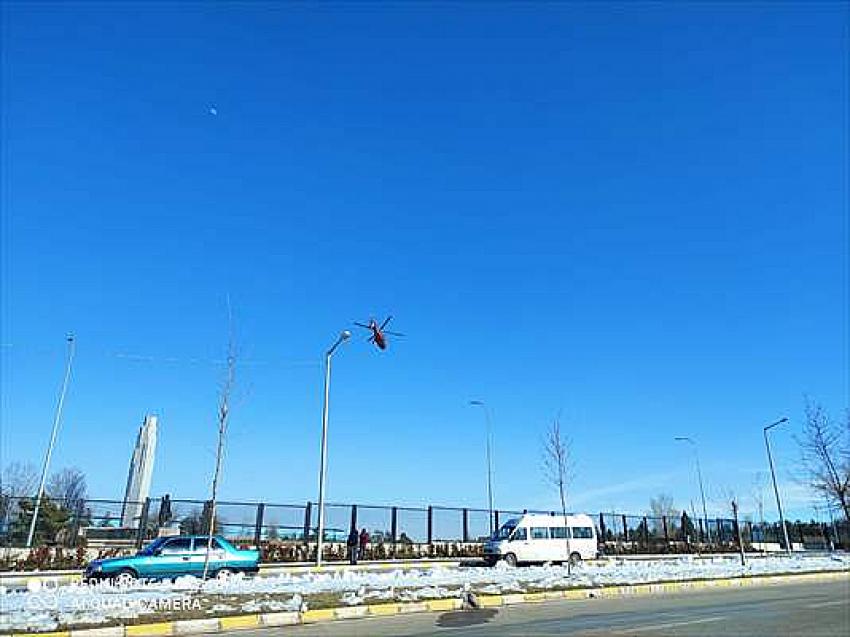 Seydişehirde kalp krizi geçiren hasta ambulans helikopterle hastaneye kaldırıldı