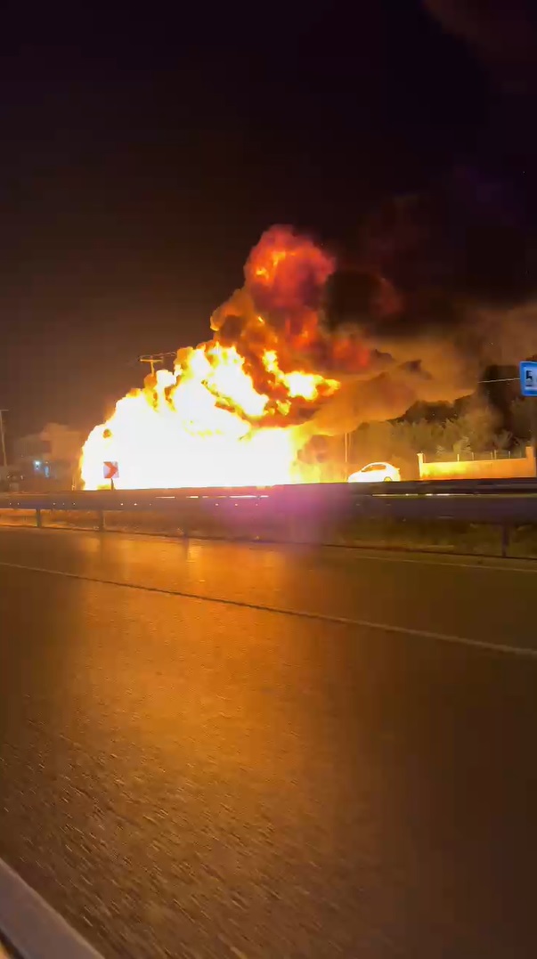 Samsun’da yanan TIR, 8 kilometre alevler içinde ilerledi TIR’da çıkan yangında alevler ağaçlara sıçradı  - Görsel 10