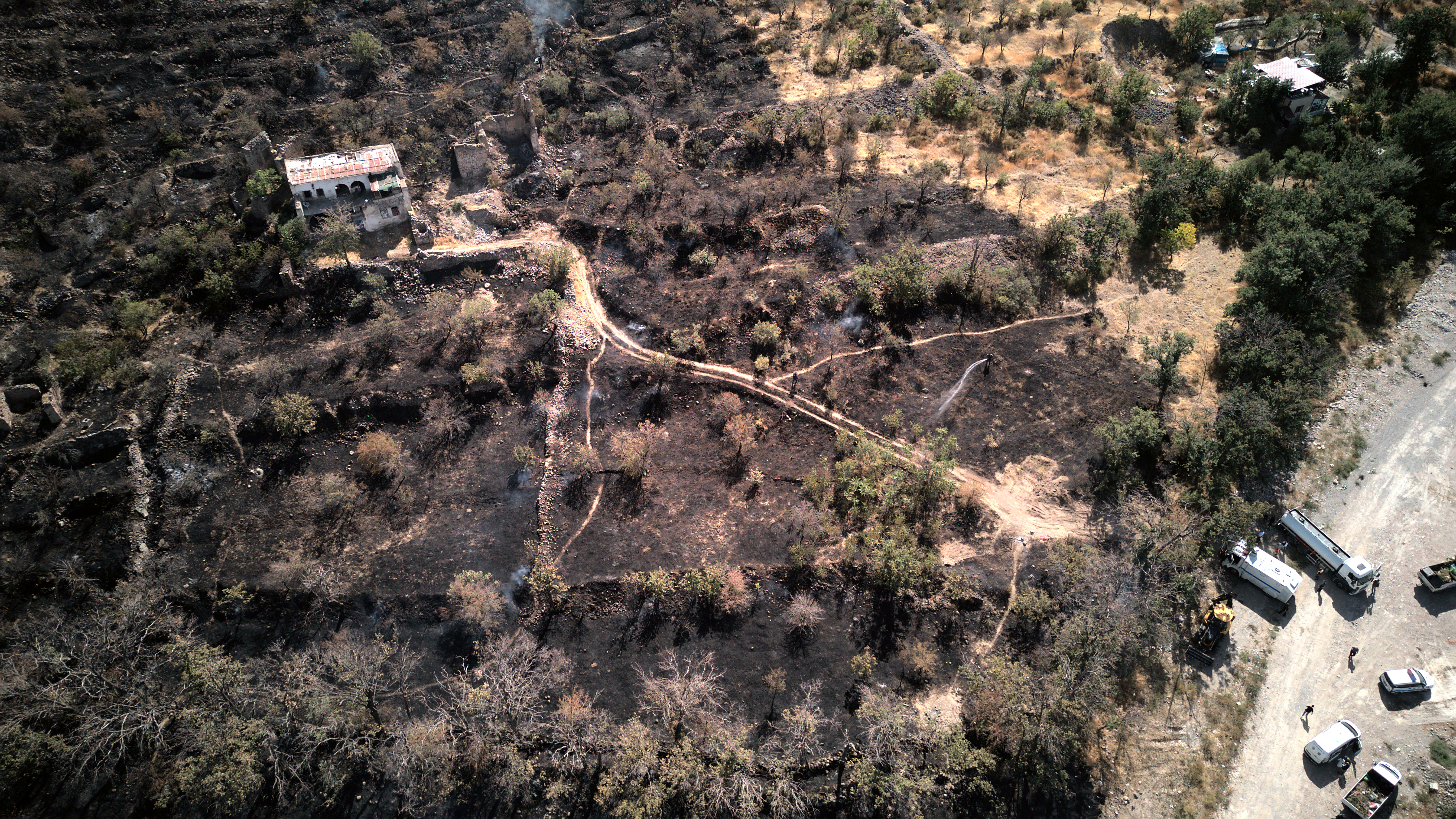  Kayseri'de Patlıcan ve biber közlerken dağdaki otluk araziyi yaktı - Görsel 1
