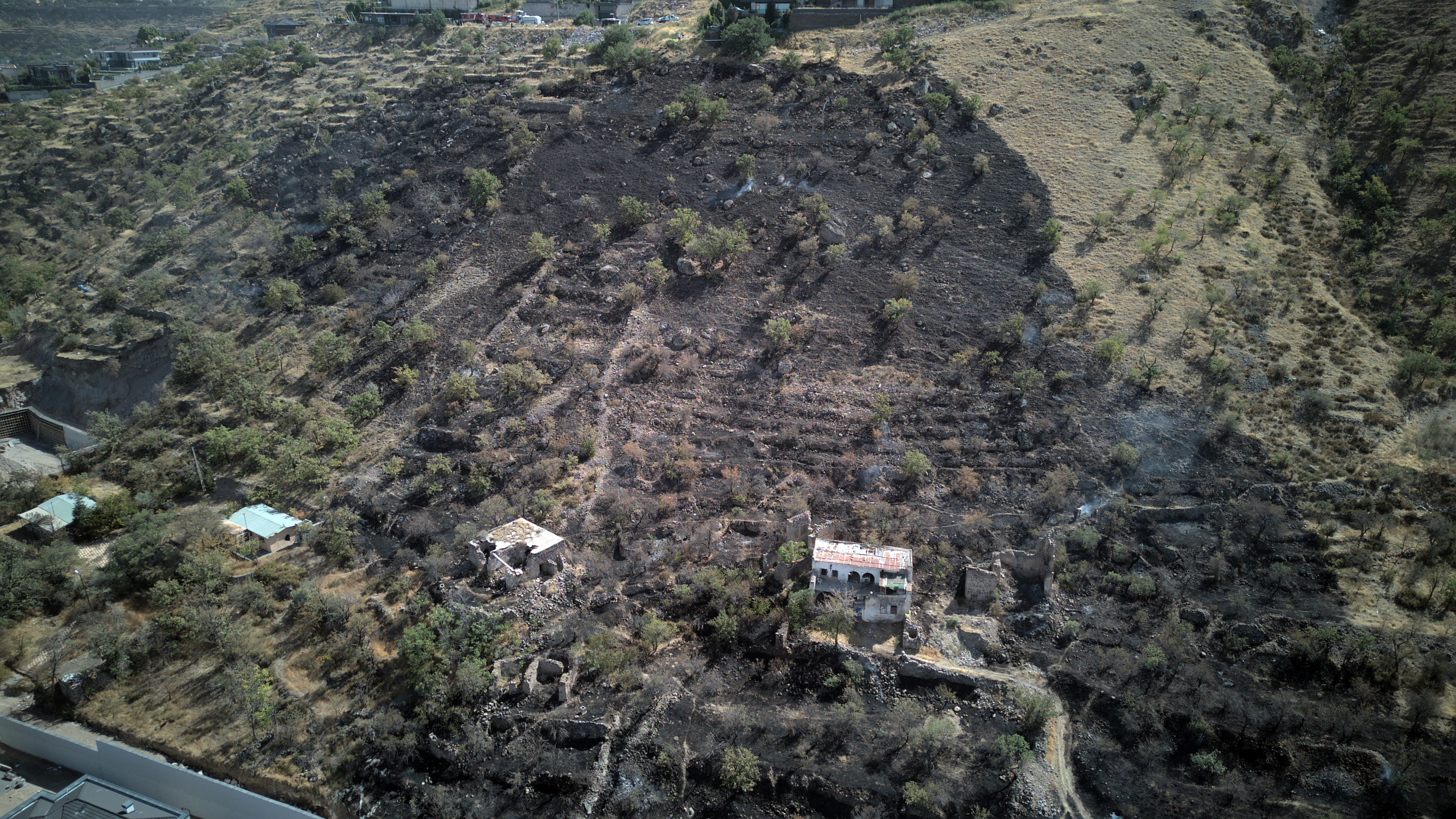  Kayseri'de Patlıcan ve biber közlerken dağdaki otluk araziyi yaktı - Görsel 2