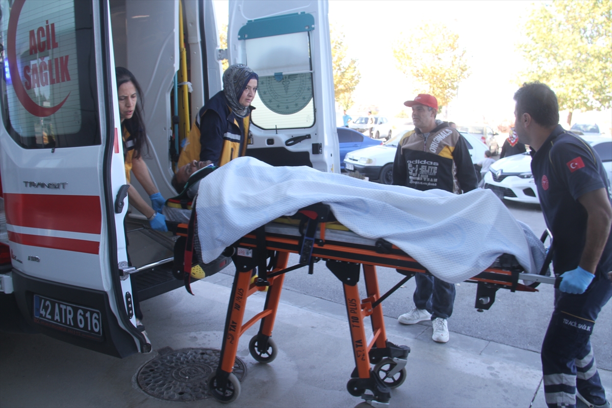 Beyşehirde  inşaattan düşen bir kişi yaralandı - Görsel 1