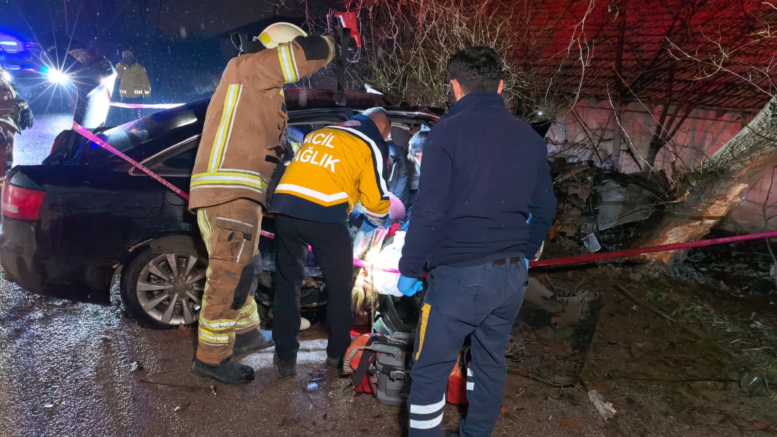 Bursa'da otomobil ağaca çarptı: 2 ölü, 2 yaralı - Görsel 3