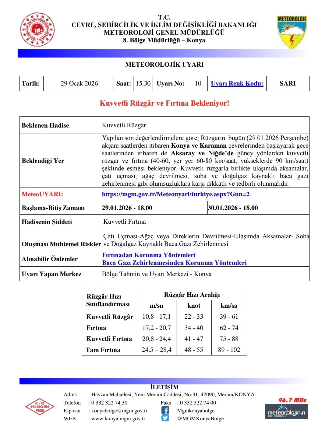 METEOROLOJİ’DEN KONYA’YA TURUNCU UYARI: FIRTINA VE YAĞIŞ GELİYOR! - Görsel 1