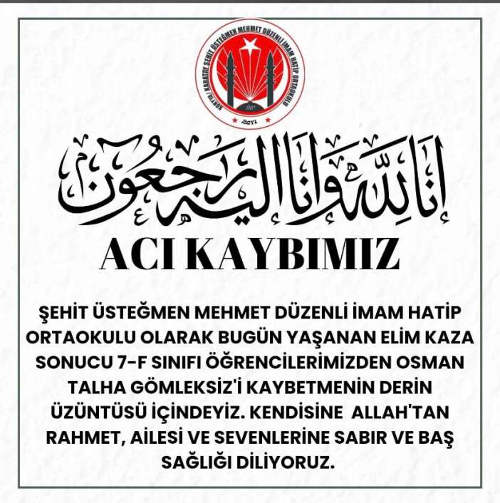Konya'da Servis Kazasında Acı Haber: 13 Yaşındaki Osman Talha Kurtarılamadı - Görsel 1