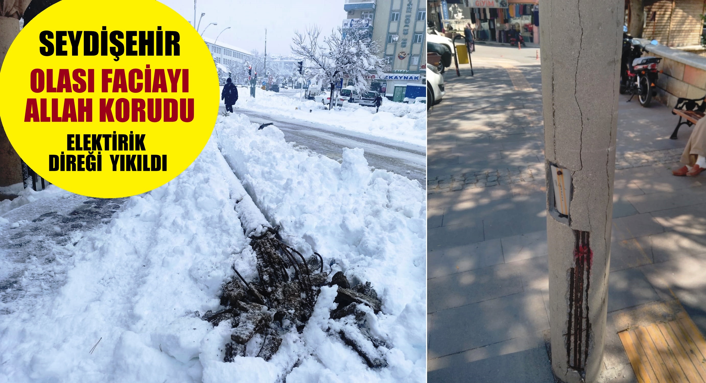 SEYDİŞEHİRİN  EN  MERKEZİ YERİNDE  AYDINLATMA DİREĞİ GÖÇTÜ VİDEO  HABER