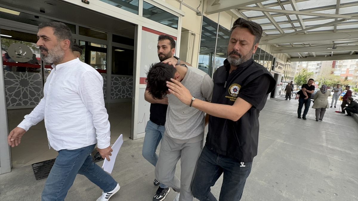 KONYA - Tartıştığı kişiyi taşla başından yaralayan şüpheli tutuklandı