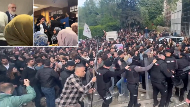 Boğaziçi Üniversitesi'nde bir grup vandal, Nurettin Yıldız'ın katıldığı konferansı provoke etmeye çalıştı.