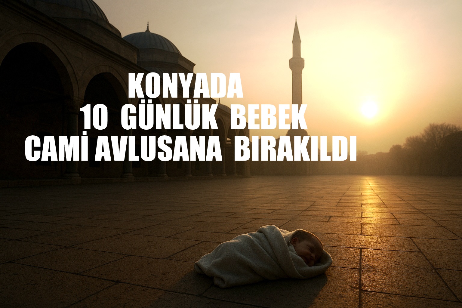 Konya'da 10 günlük bebek cami avlusuna terk edildi
