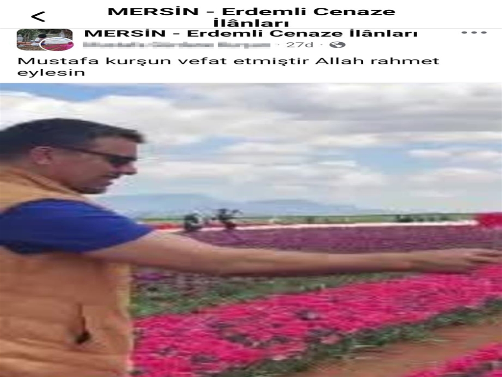 Mersinde Sosyal medyadan öldüğünü yaydılar; asılsız paylaşımlara tepki gösterdi