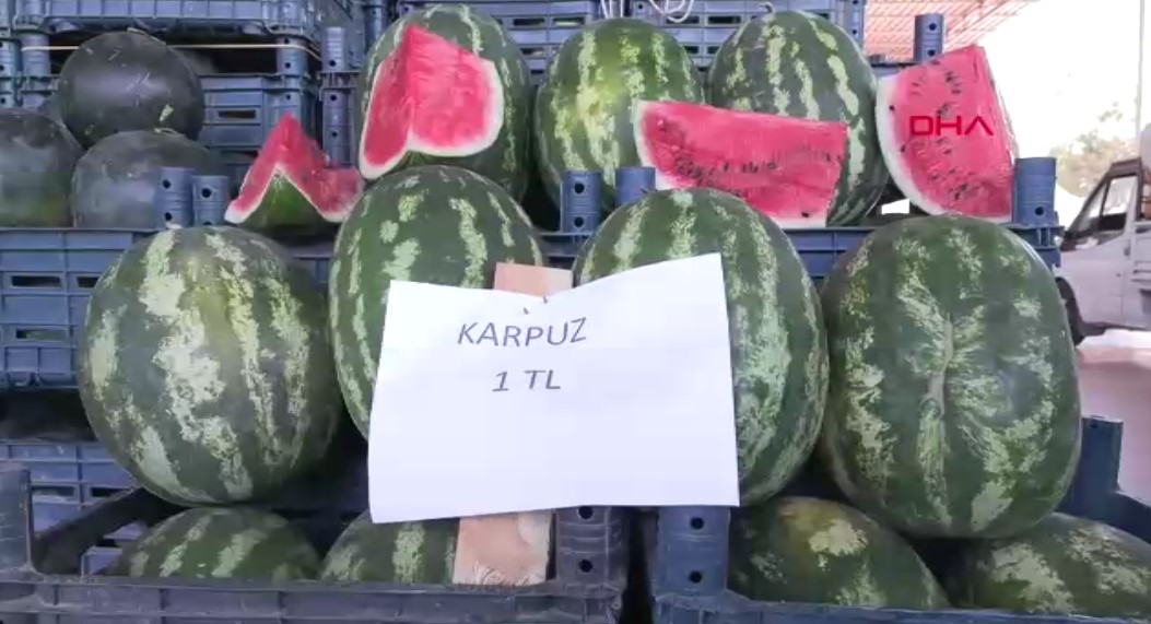 Adana-Halde kilosu 1 TL'ye düşen karpuz markette 14 TL