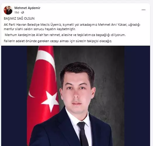 Balıkesirde AK Partili Meclis Üyesi Mehmet Anıl Yüksel silahlı saldırıda öldürüldü!