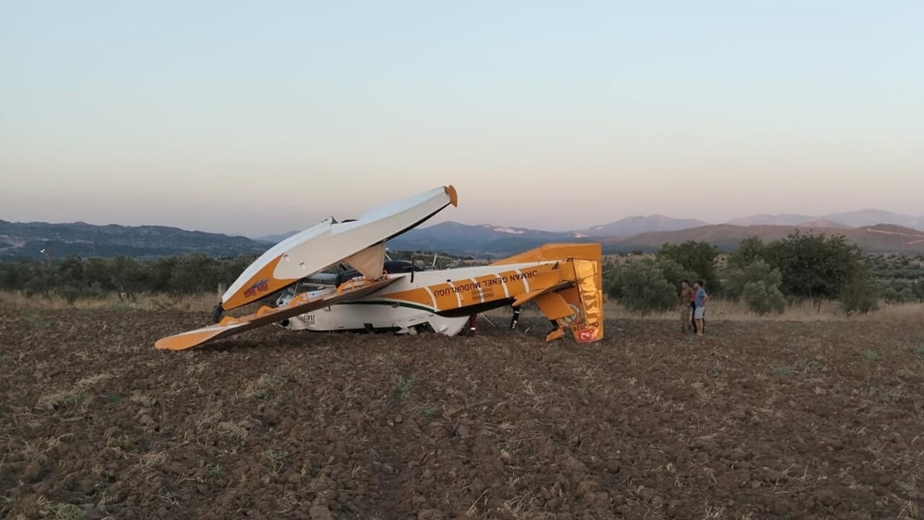 Aydın- Yangına müdahale eden uçak kaza kırıma uğradı 
