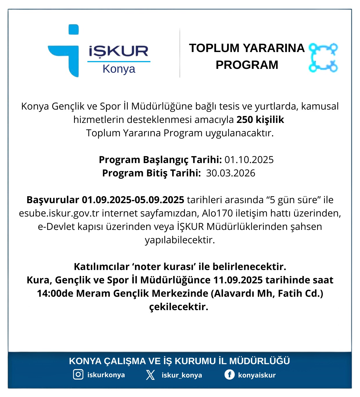 Konya’da 250 kişiye iş fırsatı! İŞKUR başvuruları başladı