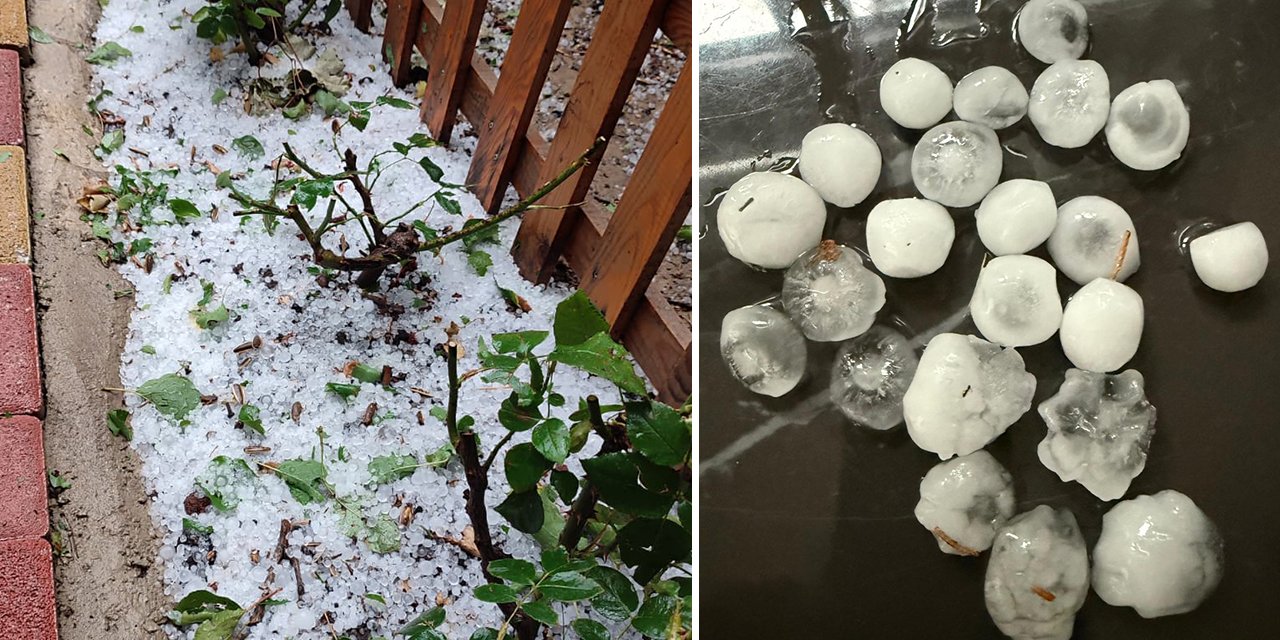 Konya'da Ani Dolu Yağışı Ekili Alanları Vurdu, Sürücüleri Zorladı