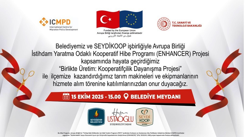 BAŞKAN USTAOĞLU’NDAN TARIM MAKİNALARI VE EKİPMANLARI HİZMETE ALIM TÖRENİNE DAVET 