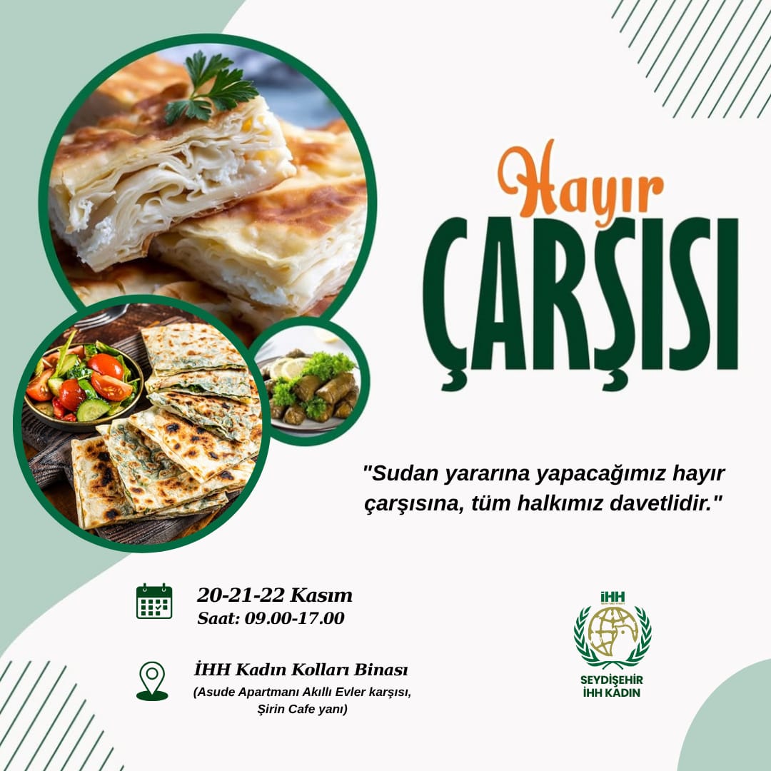 Seydişehir İHH Kadın Kolları'ndan Anlamlı Etkinlik: "Hayır Çarşısı" Kuruluyor