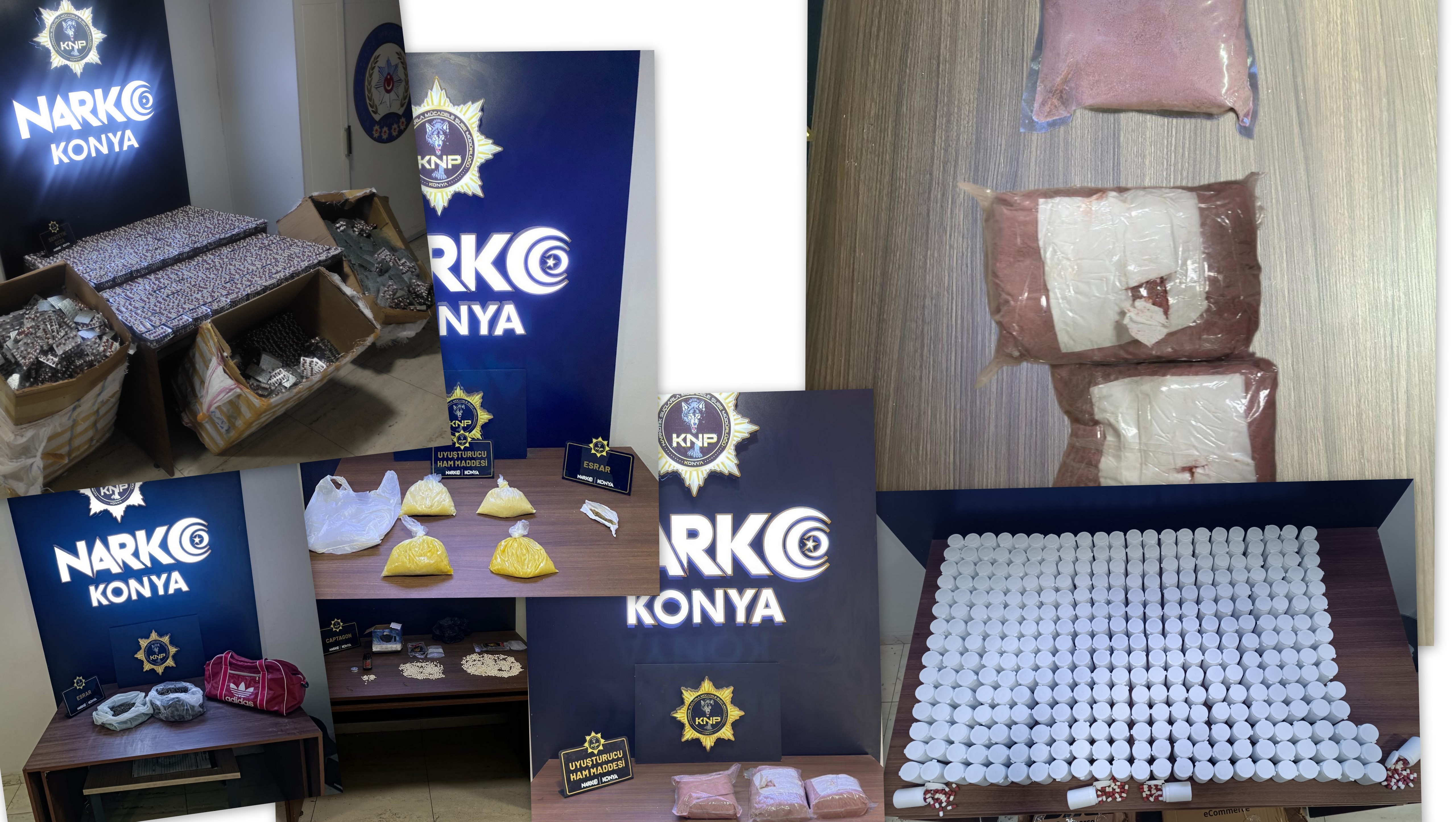 Konya'da Etkili Narkotik Operasyonları: 140 Tutuklama ve Büyük Miktarda Uyuşturucu Ele Geçirildi