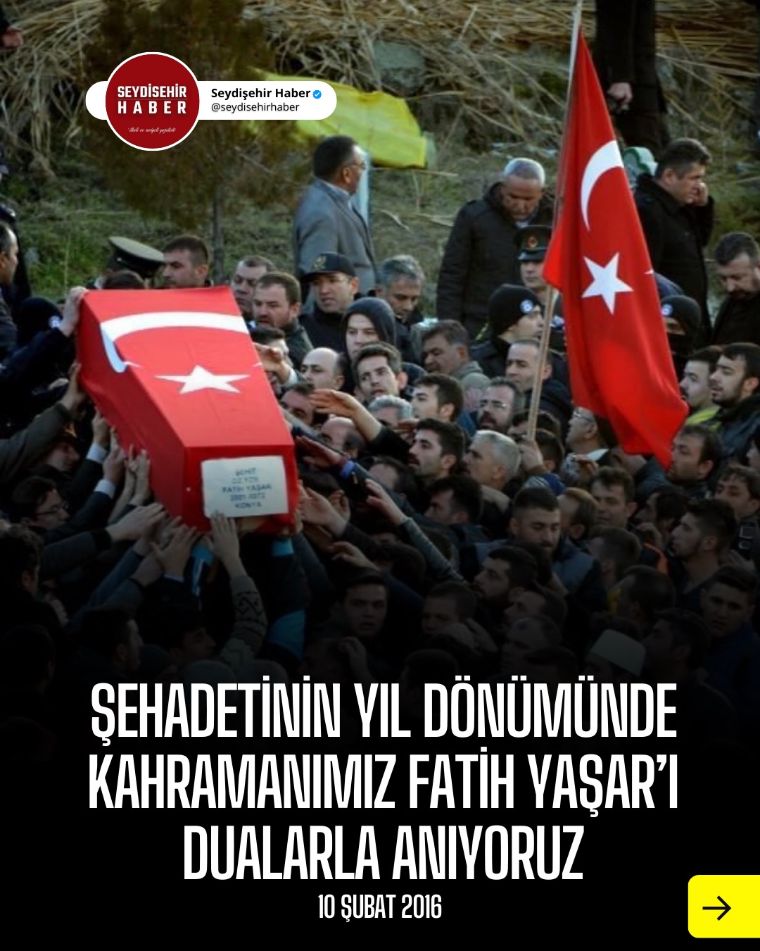 Şehit Yüzbaşı Fatih Yaşar, Şehadetinin 10. Yılında Memleketinde Anılıyor