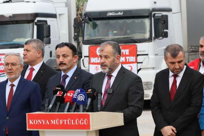 Gazze’ye Konya’dan 15 TIR insani yardım gönderildi