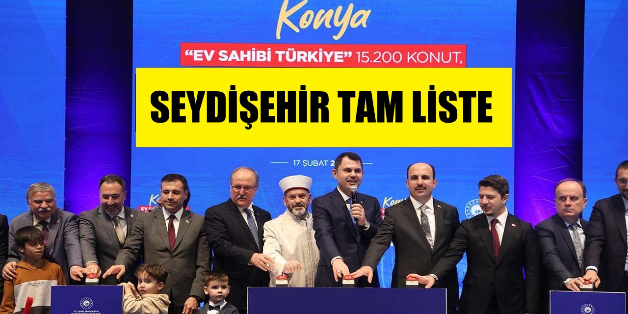 Seydişehir TOKİ Kura Sonuçları  Tam  Listesi.