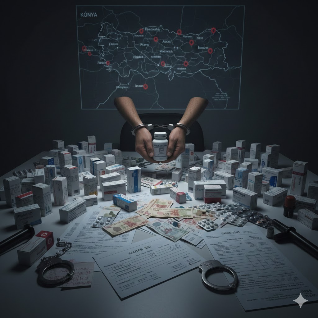 Konya  Dahil 10 İlde Dev İlaç Operasyonu: 34 Tutuklama, 87 Milyonluk Tedbir