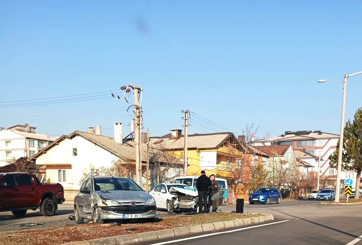SEYDİŞEHİR’DE KORKUTAN KAZA: ŞANSA CAN KAYBI YOK!