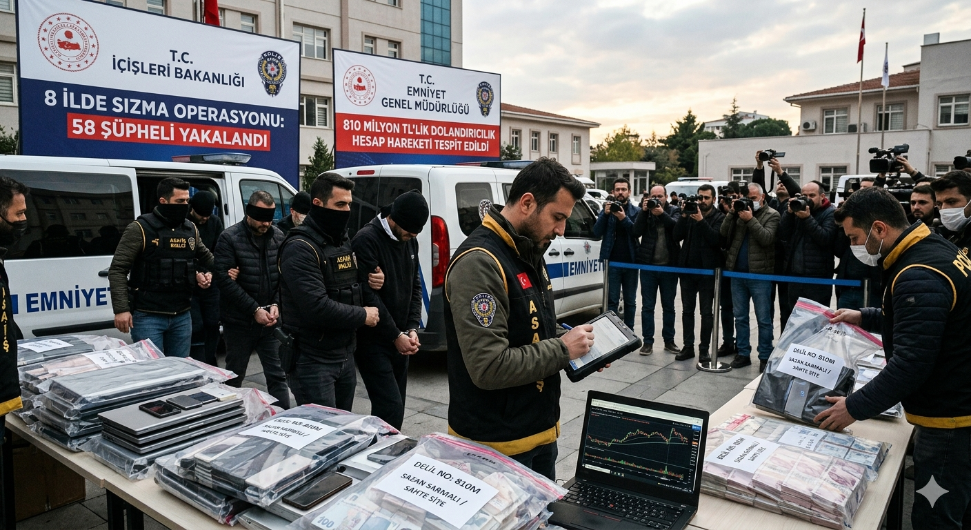 8 İlde Dev Operasyon! "Sazan Sarmalı" Çetesine 810 Milyonluk Darbe