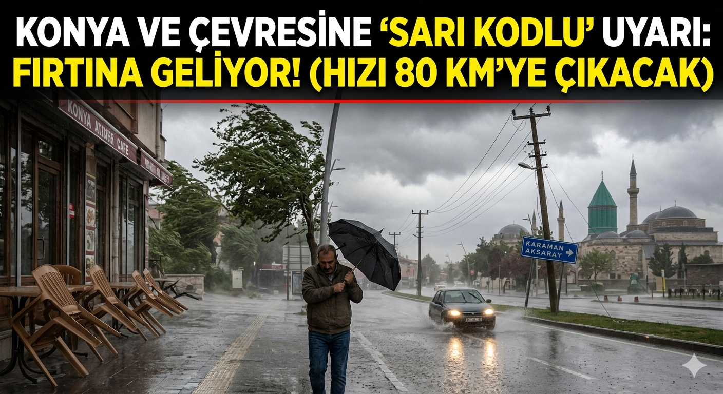 Konya ve Çevresi İçin "Sarı Kodlu" Alarm: Fırtına Kapıda!