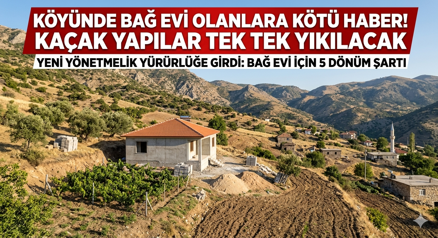 Tarım Arazilerinde Yeni Dönem: Bağ Evi ve Bungalovlara Sıkı Denetim, Kaçak Yapılara Yıkım Kararı!