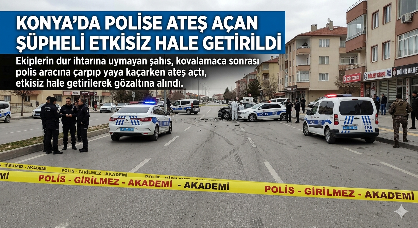 Konya’da Polise Ateş Açan Şüpheli Etkisiz Hale Getirildi