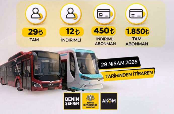 Konya'da Toplu Ulaşıma Zam: Yeni Tarifeler Belli Oldu!