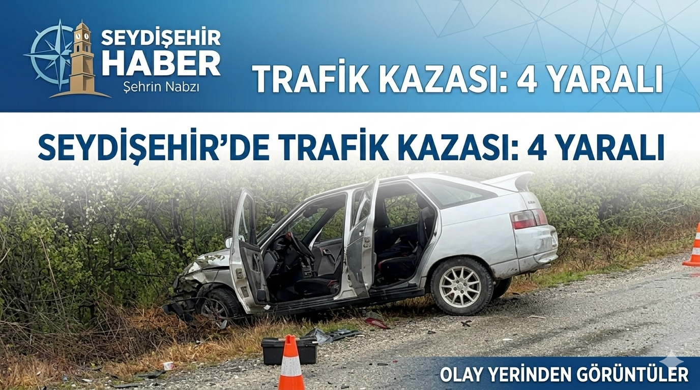 Seydişehir'de İki Otomobil Çarpıştı: 4 Yaralı!