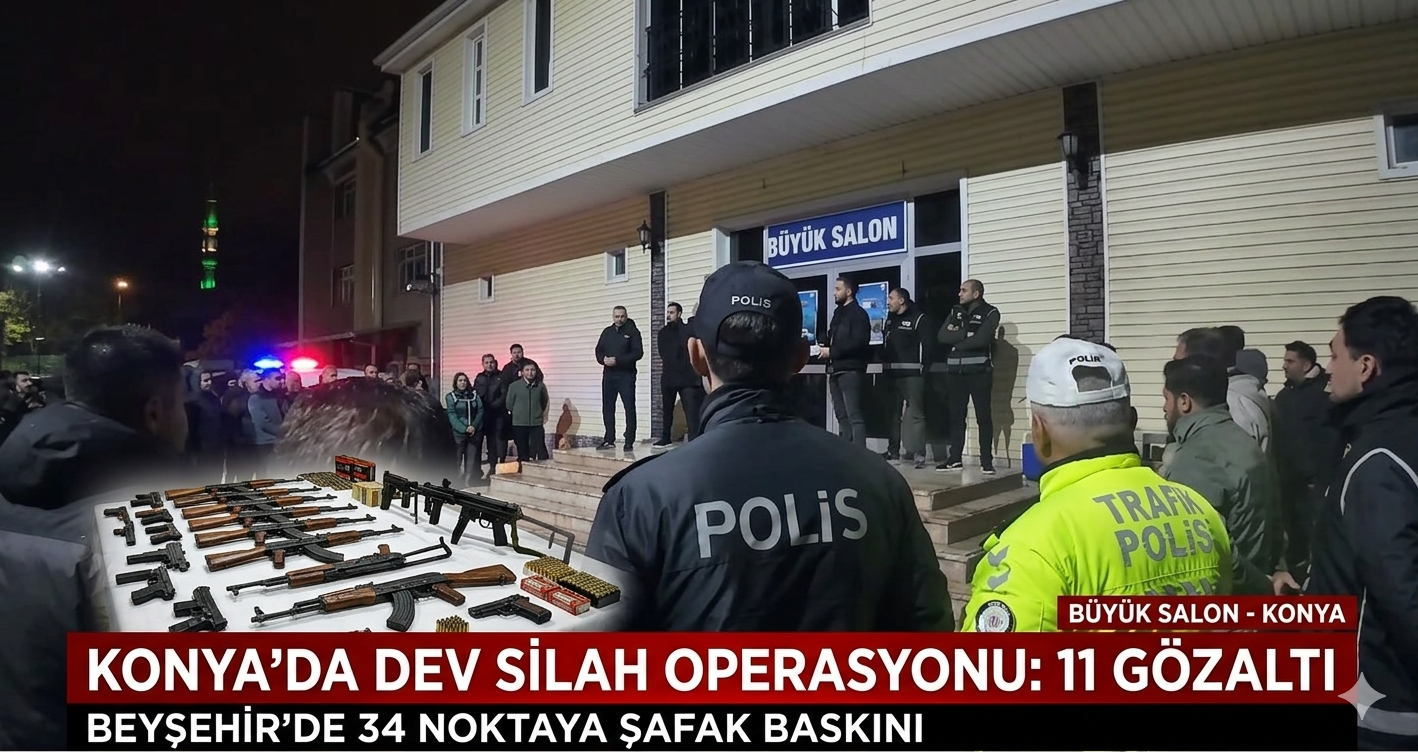 KONYA’DA SİLAH KAÇAKÇILARINA BÜYÜK DARBE: 11 GÖZALTI!