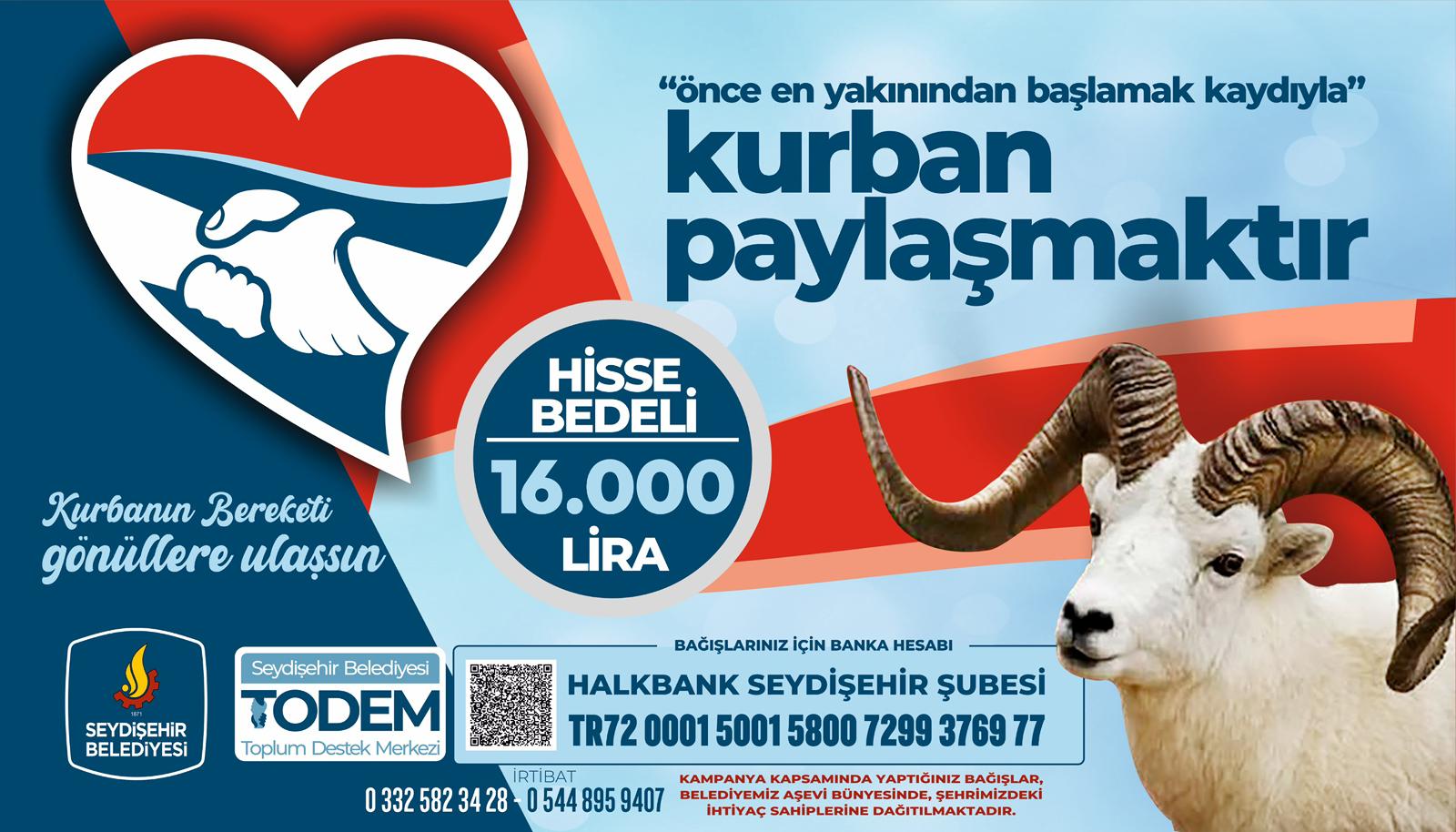 SEYDİŞEHİR BELEDİYESİ AŞEVİ, KURBAN HİSSE BAĞIŞ KAMPANYASI BAŞLATTI