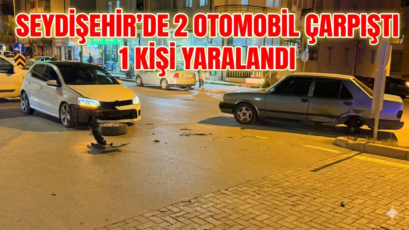 Seydişehir’de İki Otomobil Çarpıştı: 1 Yaralı