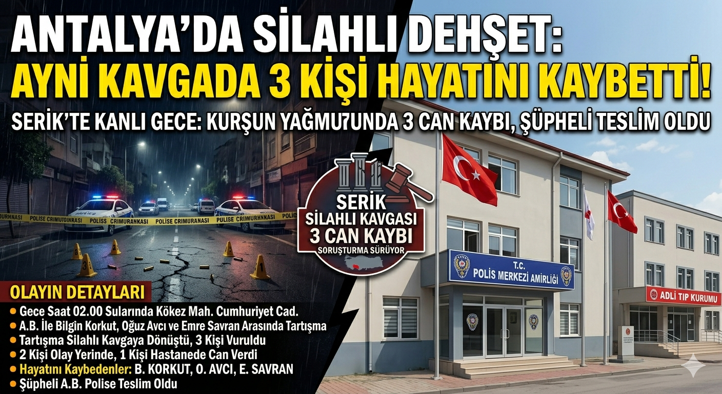 Antalya'da Silahlı Dehşet: Aynı Kavgada 3 Kişi Hayatını Kaybetti!