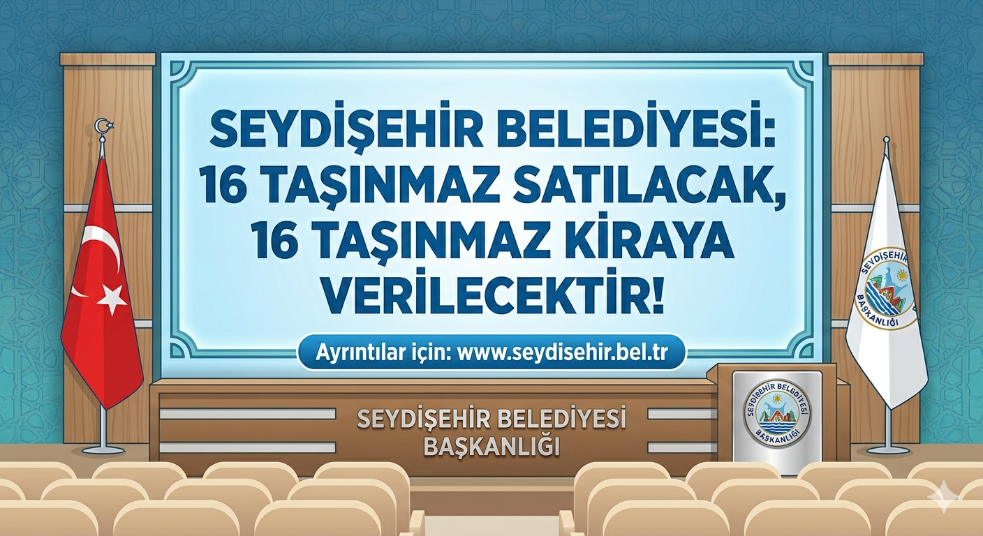 Seydişehir Belediyesi’nden Yatırım ve Kiralama Fırsatı: 32 Taşınmaz İhaleye Çıkıyor!